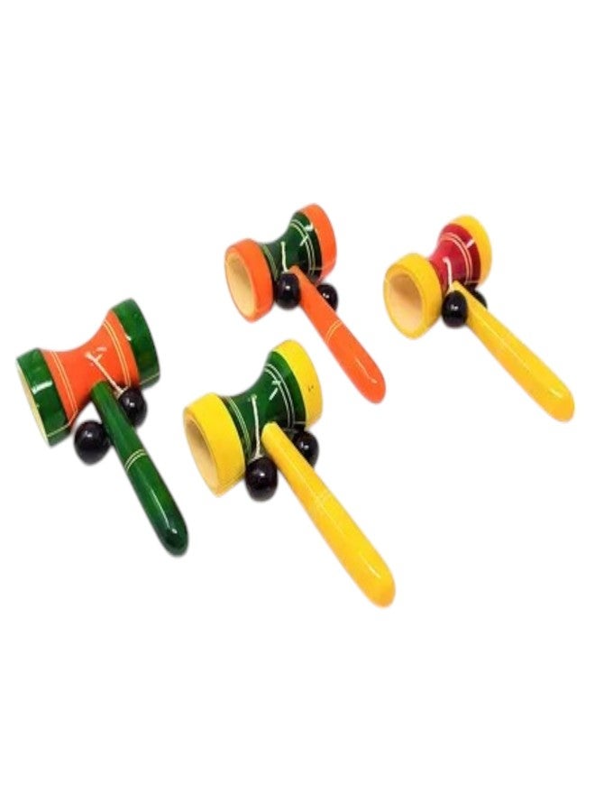 UPBEAT Handcrafted Wooden Drum Rattle for Babies and Toddlers (Color May Vary) (Pack of 1) ? Safe & Eco-Friendly Baby Sensory Toy, Small Percussion Instrument, Gift, Birthday - Image 4